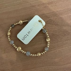 Honesty Gold Sincerity Pattern 6mm Bead Bracelet - Labradorite NWT